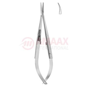 Castroviejo-micro-needle-holder-14-cm-with-catch-curved