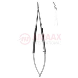 Delicate-spring-type-micro-scissors-round-10mm-blade-length-curved
