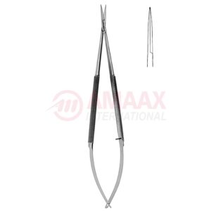 Delicate-spring-type-micro-scissors-round-10mm-blade-length-straight