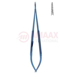 Micro-needle-holder-titanium-with-catch-straight-dimond-coated-jaw