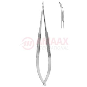 Standard-spring-type-micro-dissecting-scissors-round-curved-blunt