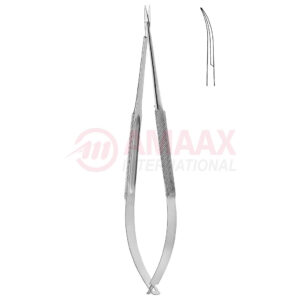Standard-spring-type-micro-dissecting-scissors-round-curved-sharp