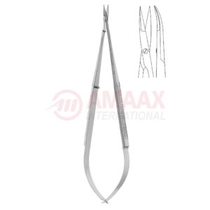 Toledo-spring-type-micro-vascular-scissors-flat-curved