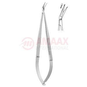 Toledo-spring-type-vascular-micro-scissors-sharp-flat-25-1-blade-buttoned
