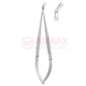 Toledo-spring-type-vascular-micro-scissors-sharp-flat-45