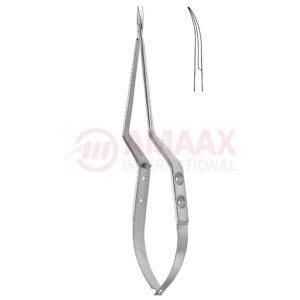 Yasargil-micro-scissors-bayonet-2-hole-type-handle-curved-left