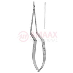 Yasargil-micro-scissors-bayonet-2-hole-type-handle-long-blade-straight