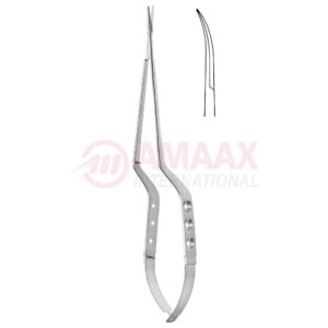 Yasargil-micro-scissors-bayonet-3-hole-type-handle-curved-left
