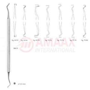 Black Cutting Instrument Double End With Octagonal Handle Fig.65/66-Fig.89